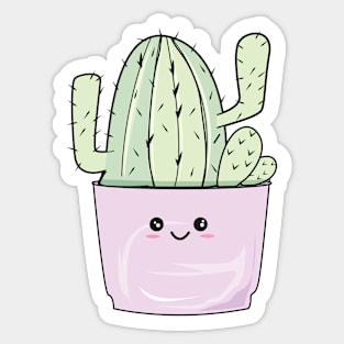 Kawaii cactus l pastel green cactus aesthetic Sticker